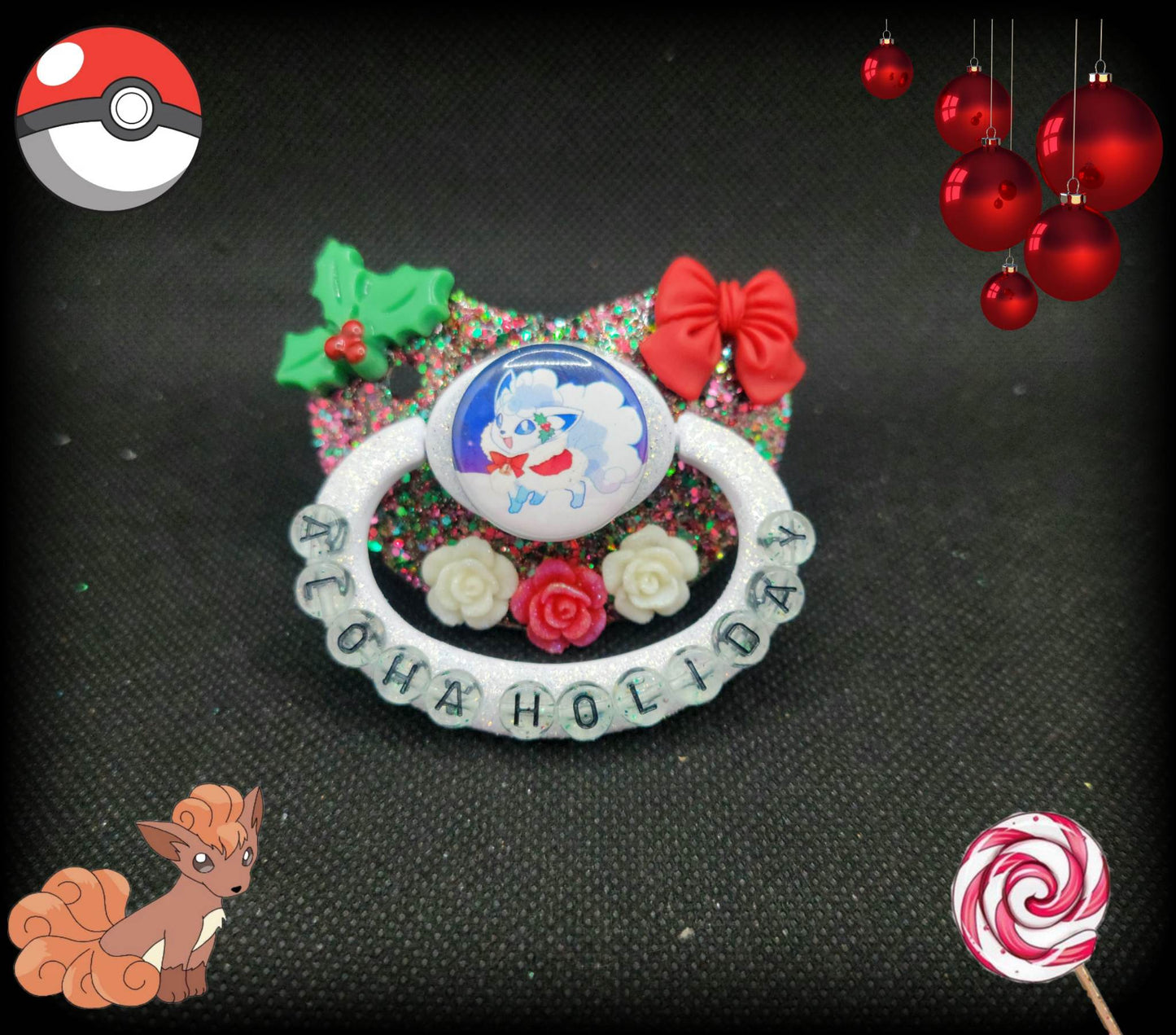 Adult pacifier Vulpix Pokemon Christmas