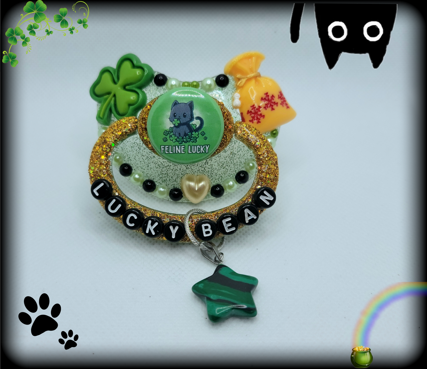 Adult Pacifier Lucky Black Cat