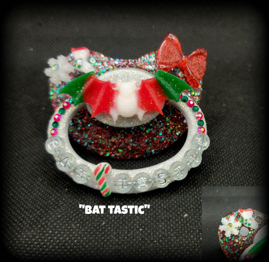 Adult pacifier Christmas Bat